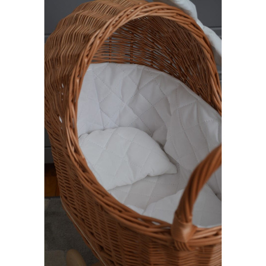 Căruț de păpuși din ratan, fabricat manual