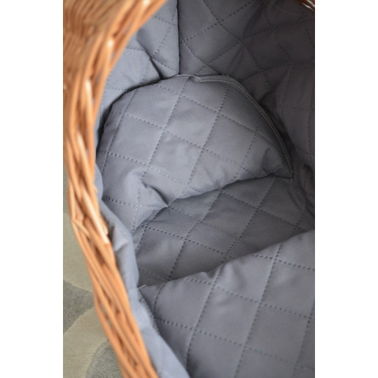 Retro cărucior pentru păpuși cu umplutură gri