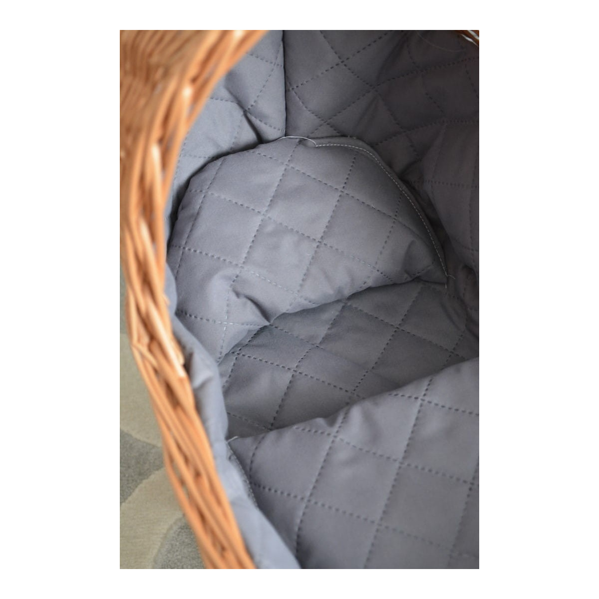 Retro cărucior pentru păpuși cu umplutură gri