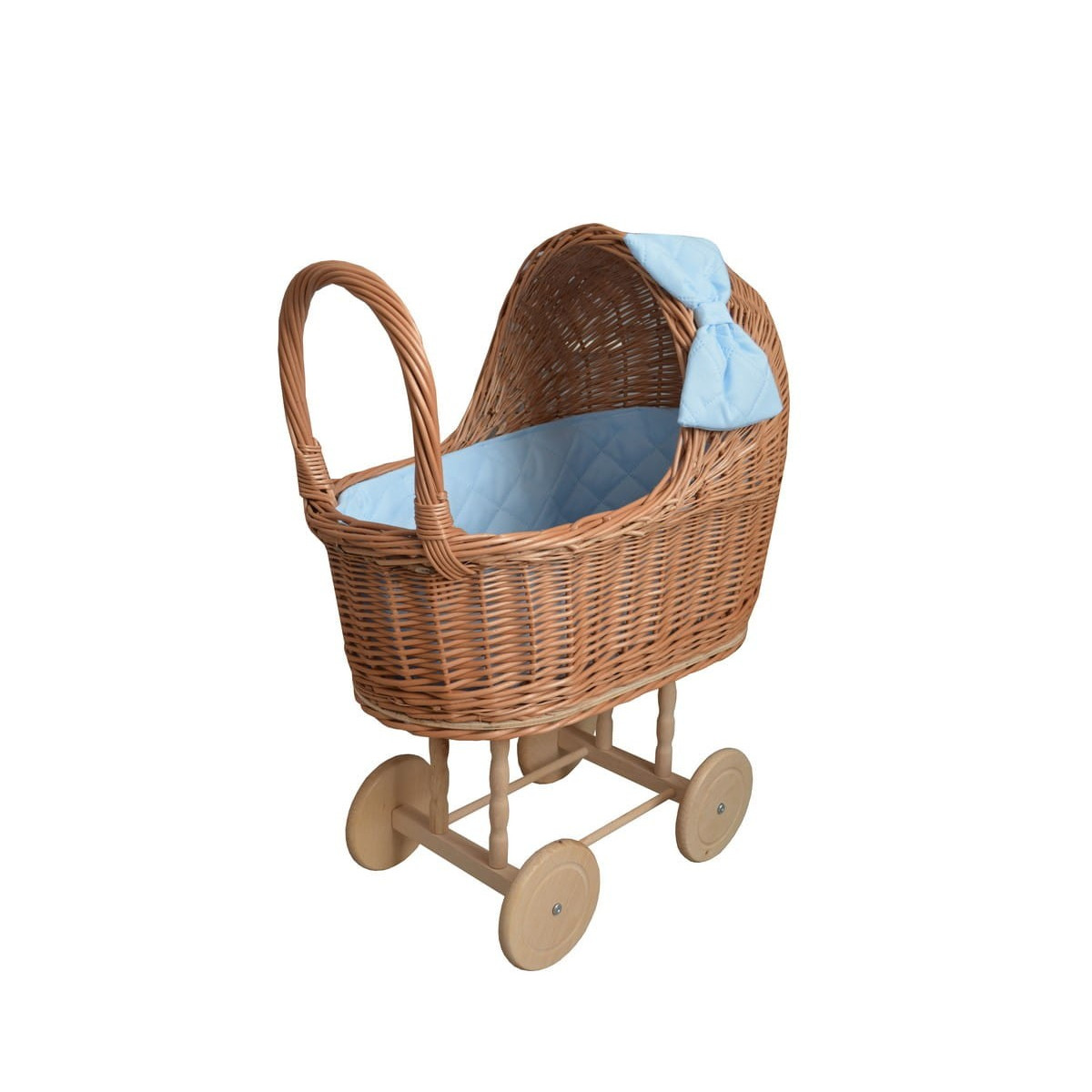 Jucărie pentru copii, cărucior pentru păpuși, făcută manual.