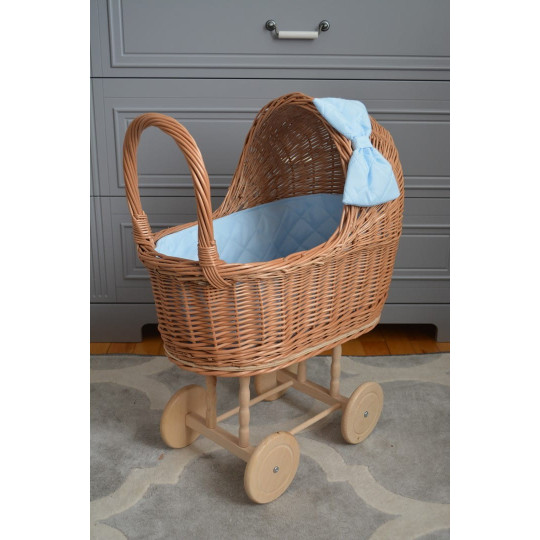 Jucărie pentru copii, cărucior pentru păpuși, făcută manual.