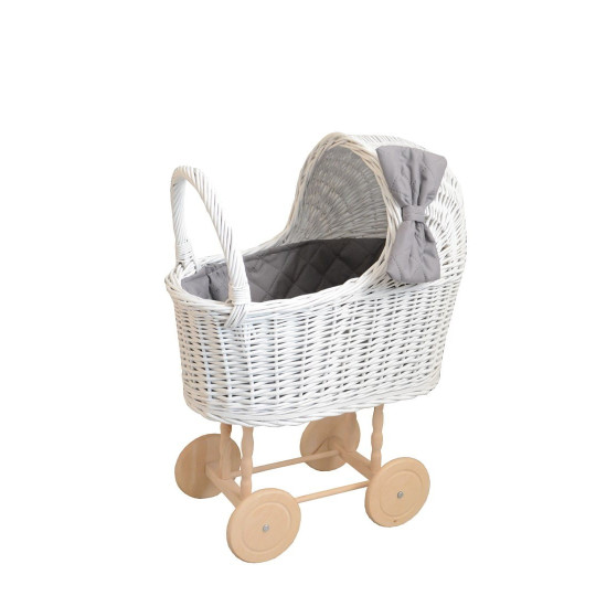 Cărucioare de păpuși din ratan de calitate, de culoare albă