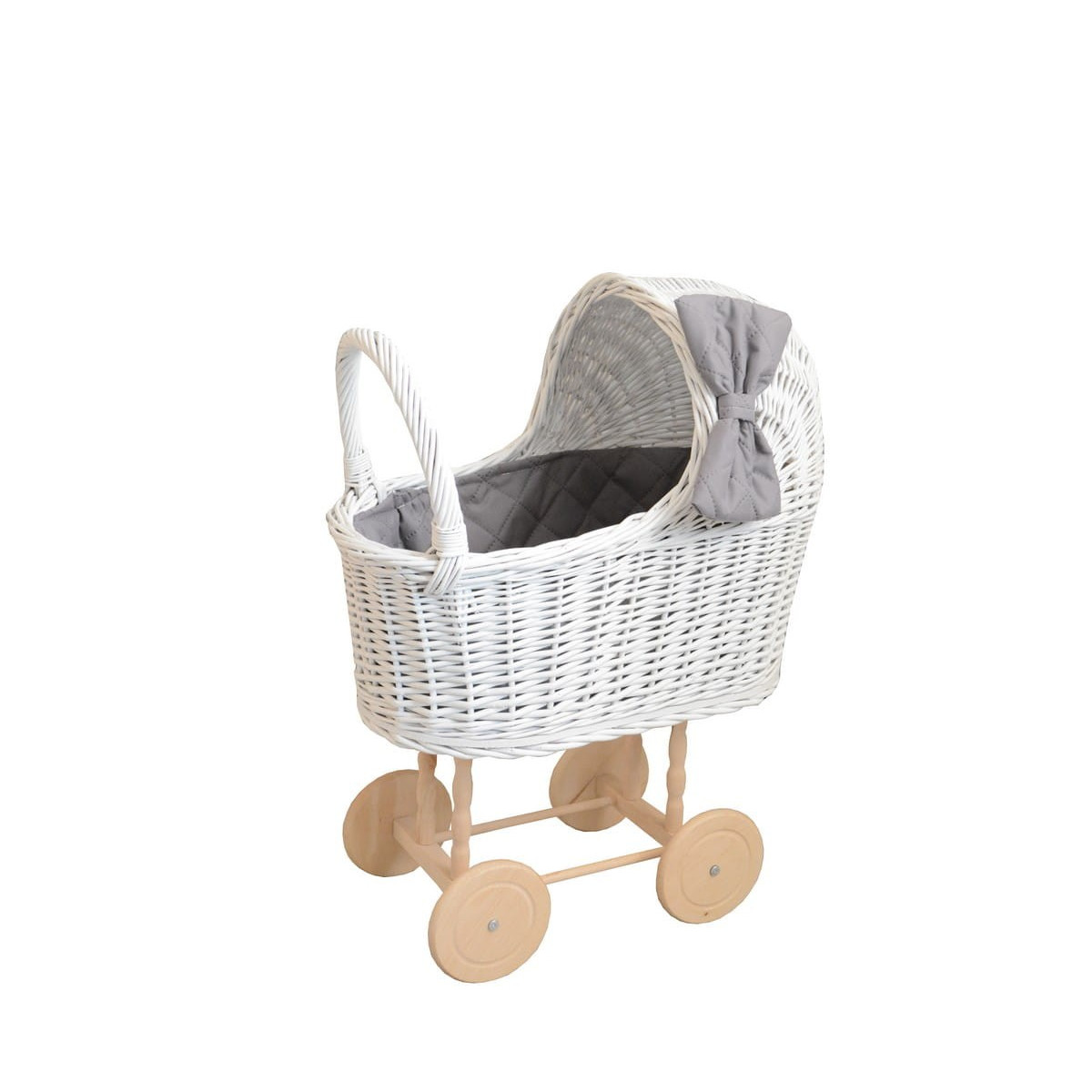 Cărucioare de păpuși din ratan de calitate, de culoare albă
