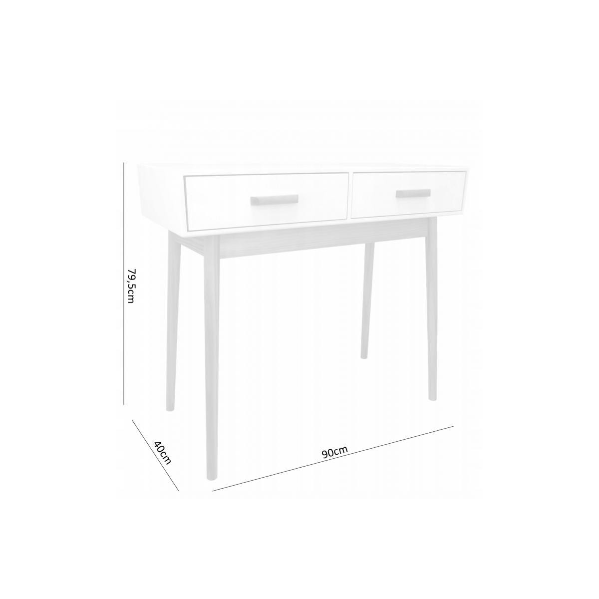 Masa de cafe scandinavă albă cu 2 sertare 90x40x79 cm