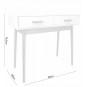 Masa de cafe scandinavă albă cu 2 sertare 90x40x79 cm