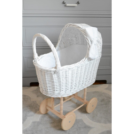 Jucărie modernă pentru copii, cărucior pentru păpuși, tricotat manual.