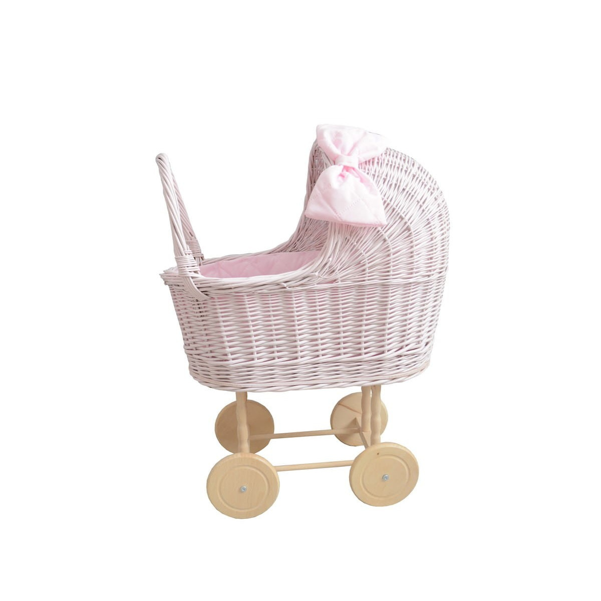 Cărucioare moderne pentru păpuși într-o culoare roz.