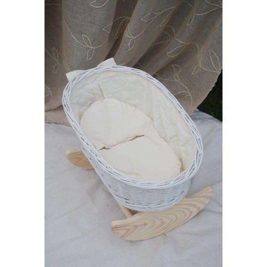 Căsuță de păpuși tricotată pentru copii de culoare albă