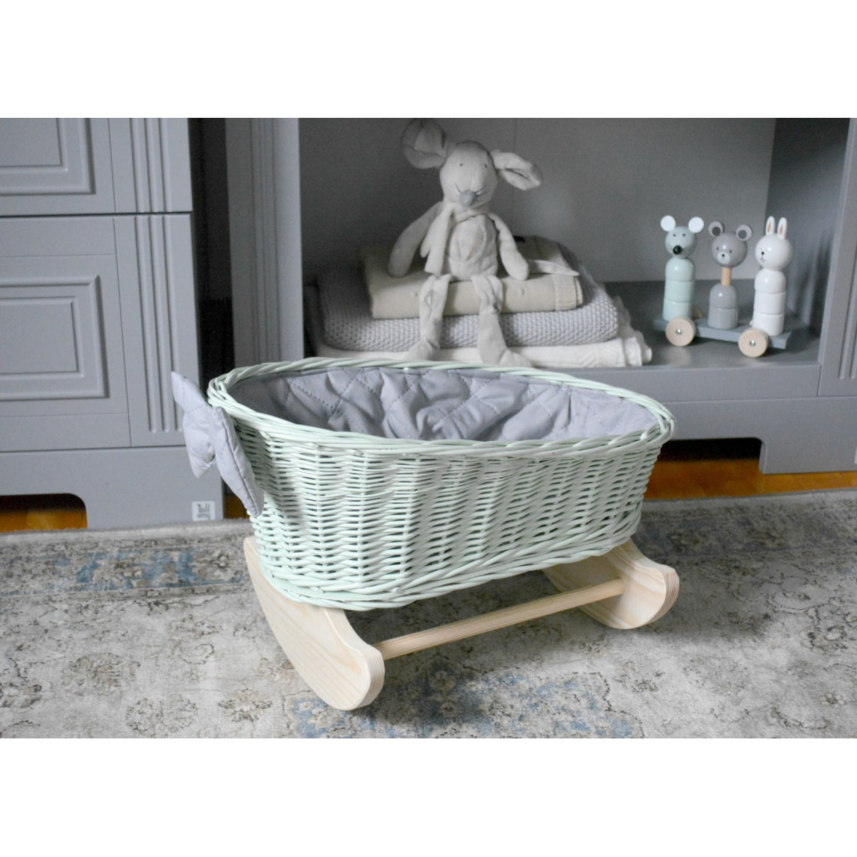 Unică leagănă pentru păpuși, împletită manual