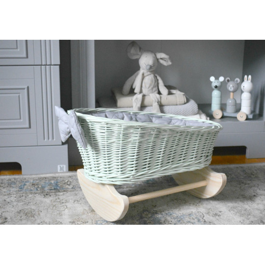 Unică leagănă pentru păpuși, împletită manual