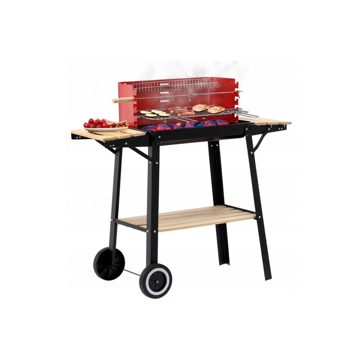 Grătar de grădină cu rafturi