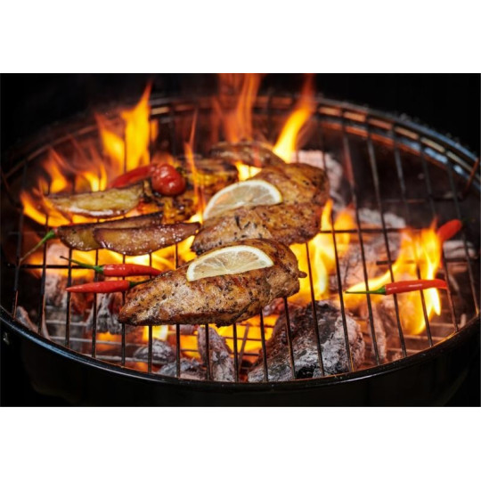 Grătar rotund de grădină pe cărbune de culoare roșie 41x33,5x46,5 cm