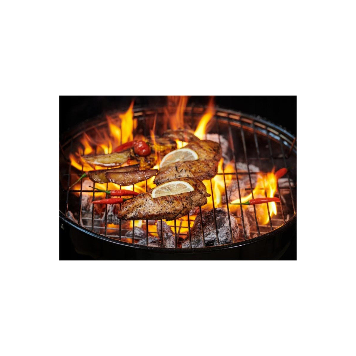 Grătar rotund de grădină pe cărbune de culoare roșie 41x33,5x46,5 cm