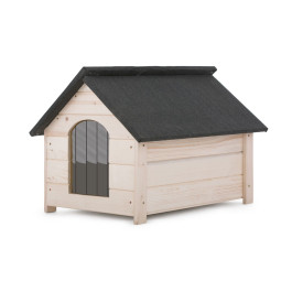 Căsuță din lemn de calitate pentru câini, neimpregnată - mică