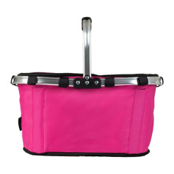 Coș de picnic pliabil de culoare roz