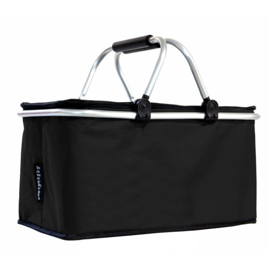 Coș de cumpărături de culoare neagră cu fermoar