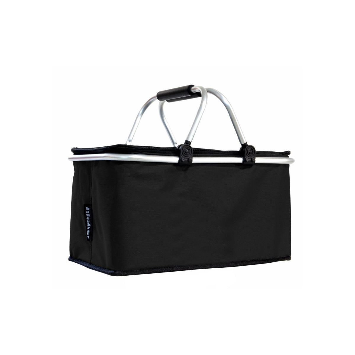 Coș de cumpărături de culoare neagră cu fermoar