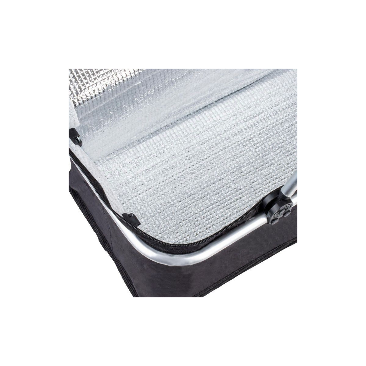 Coș de cumpărături de culoare neagră cu fermoar