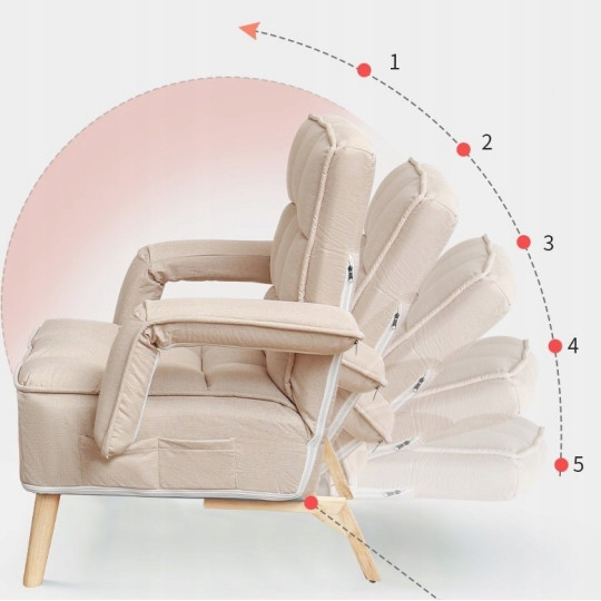 Scaunul original tip "ušiar" în culoarea gri + otomana