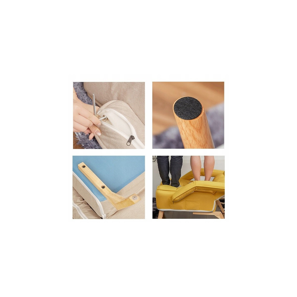 Fotoliu bej cu taburet la super preț