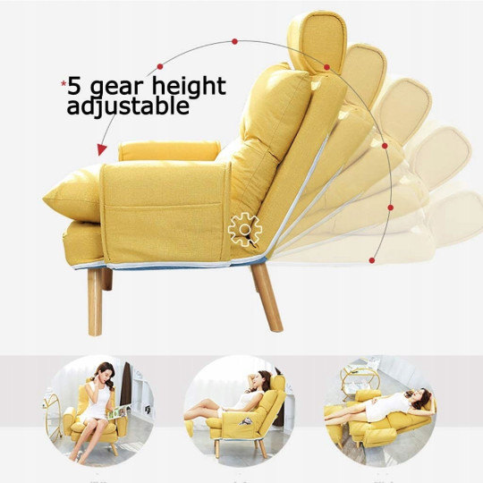 Scaun albastru cu taburet