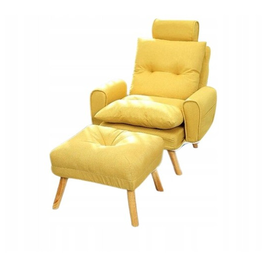 Scaun tapitat pentru sufragerie de culoare galbenă