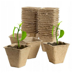 Set de 18 ghivece din turbă 80x80x80 mm