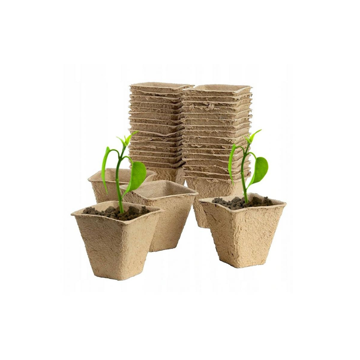 Set de 18 ghivece din turbă 80x80x80 mm