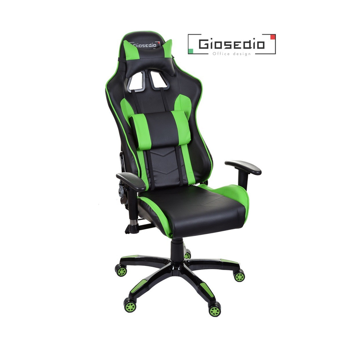 Scaune de gaming verzi cu suport reglabil pentru spate