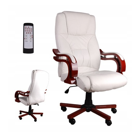 Scaun de birou cu funcție de masaj de culoare albă