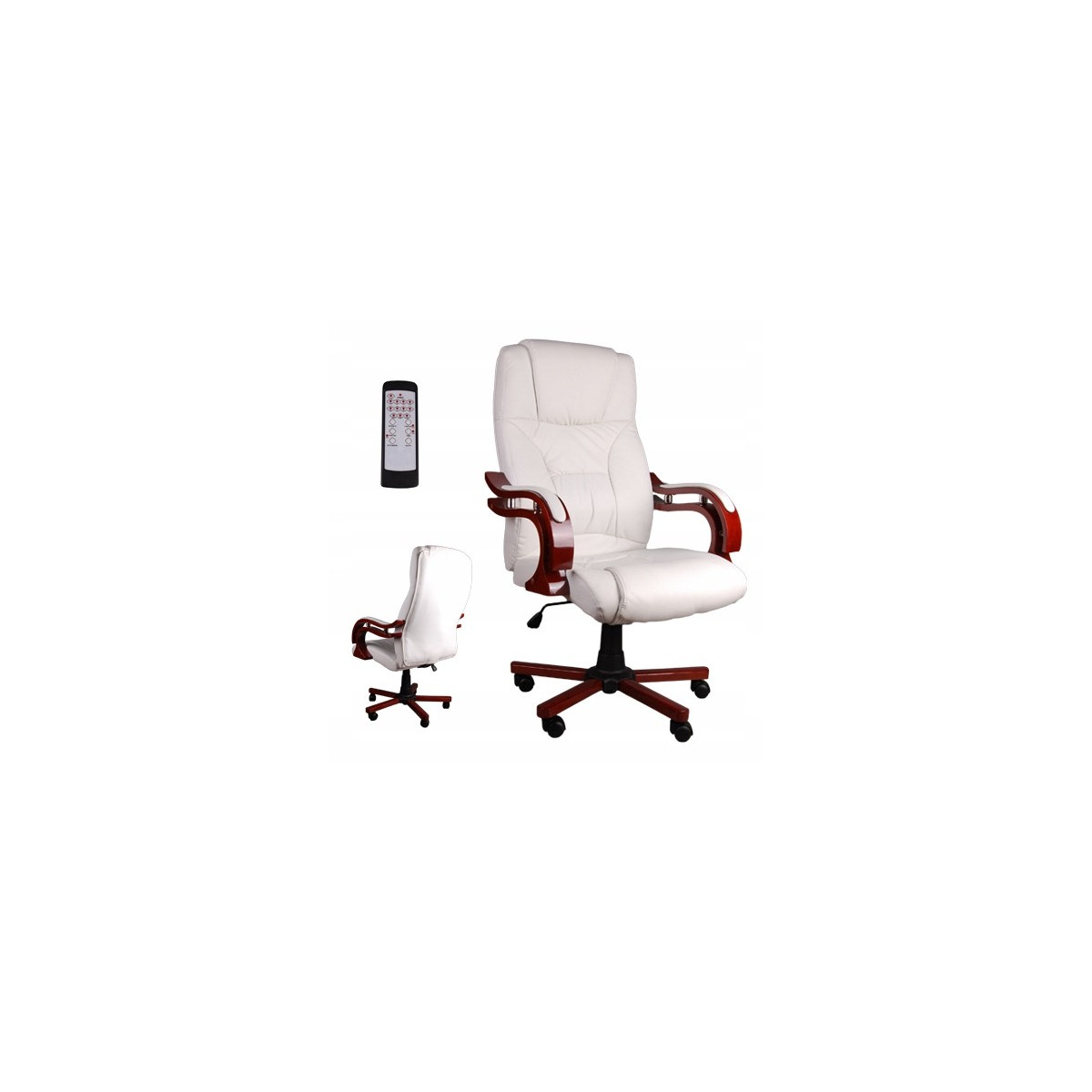 Scaun de birou cu funcție de masaj de culoare albă