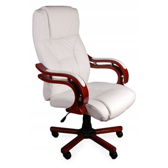 Scaun de birou cu funcție de masaj de culoare albă