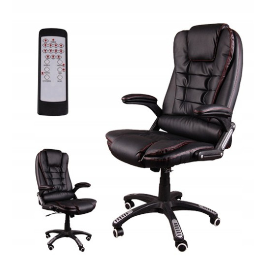 Scaun de birou negru cu funcție de masaj