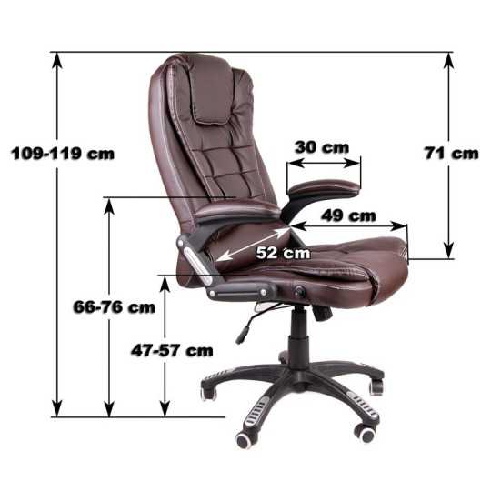 Scaun de birou negru cu funcție de masaj