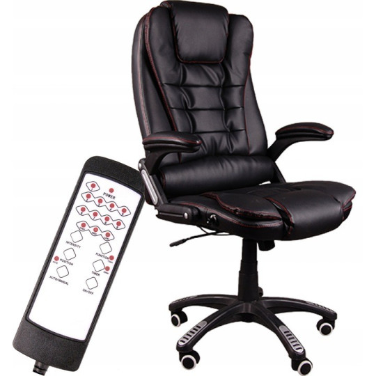 Scaun de birou negru cu funcție de masaj