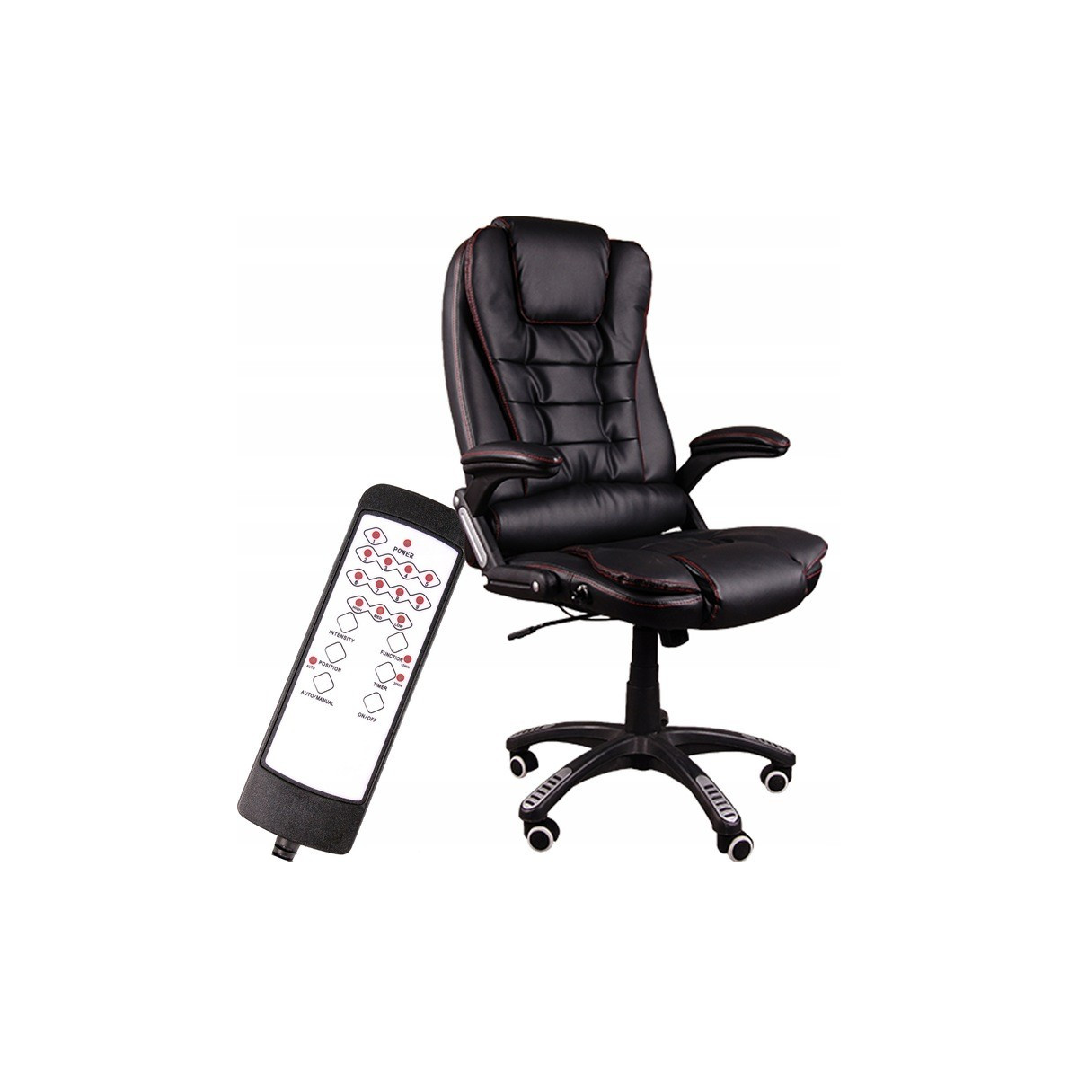 Scaun de birou negru cu funcție de masaj