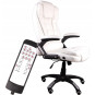 Scaun de birou modern, de culoare albă, cu funcție de masaj