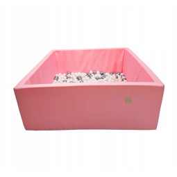 Piscină uscată pentru copii de culoare roz, 130x130 cm, cu 600 de bile