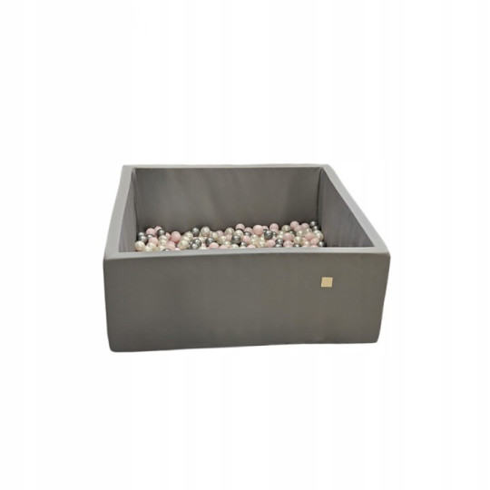 Piscină uscată ieftină cu bile de culoare gri 130x130 cm