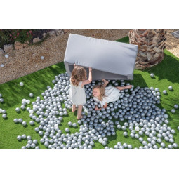 Piscină uscată ieftină cu bile de culoare gri 130x130 cm