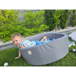 Bazin uscat mic 90x30 de culoare gri cu 200 bile.