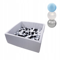 Piscină uscată pentru copii, cu formă de cub 130x130 cm + 600 de bile