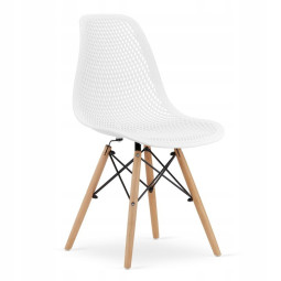 Scaunele scandinave tip plasă pentru dining de culoare albă