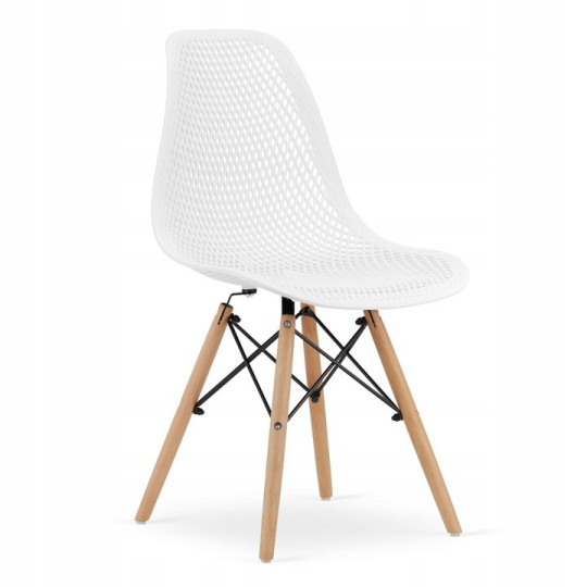 Scaunele scandinave tip plasă pentru dining de culoare albă