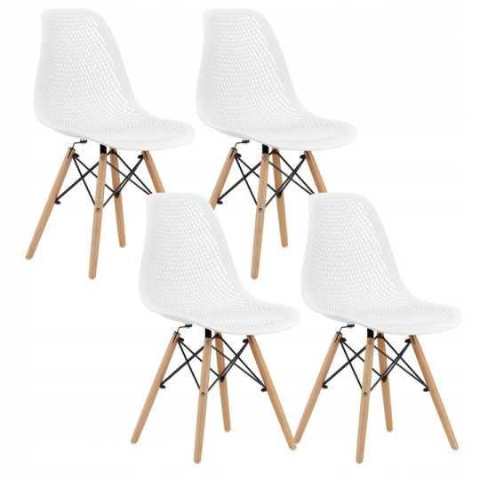 Scaunele scandinave tip plasă pentru dining de culoare albă