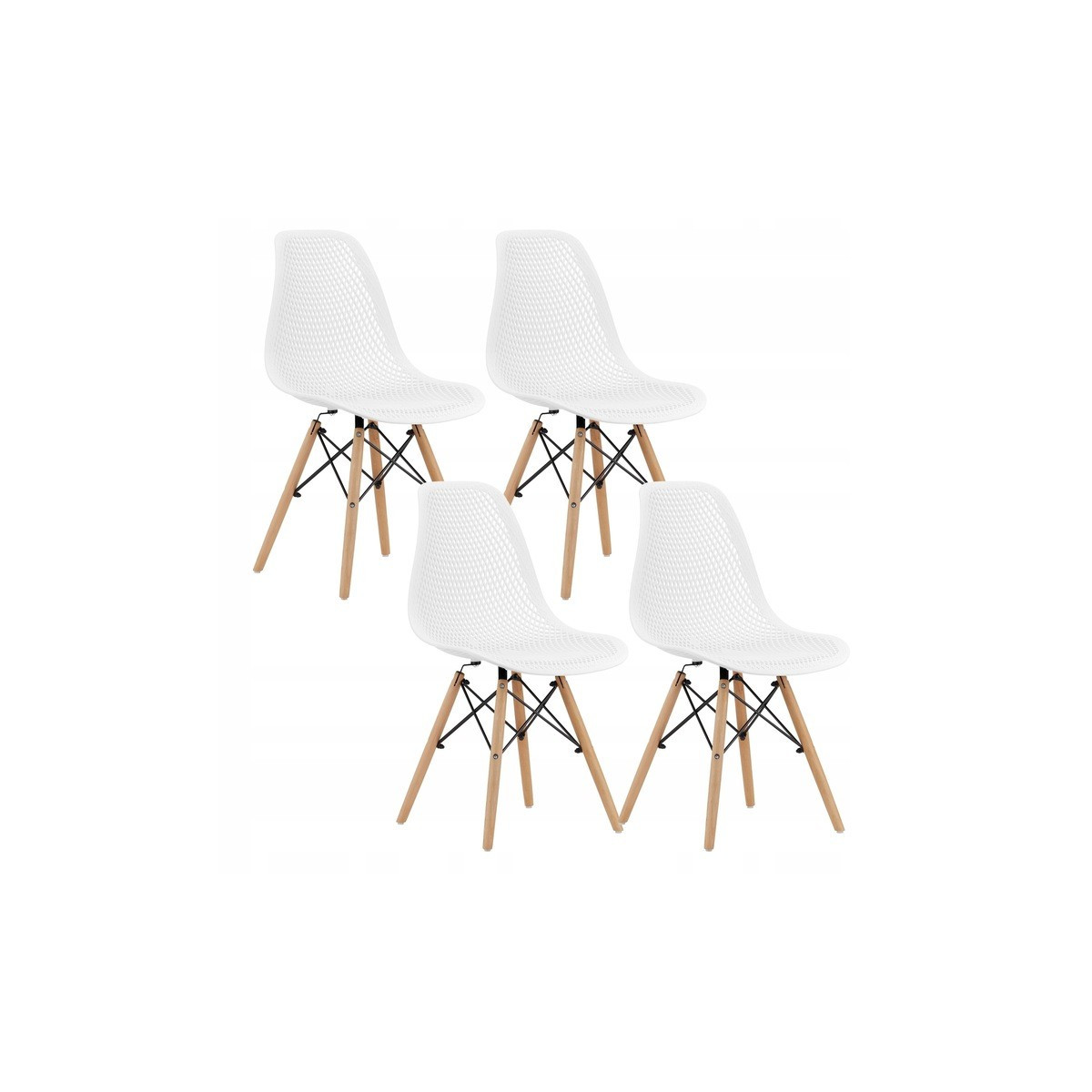Scaunele scandinave tip plasă pentru dining de culoare albă