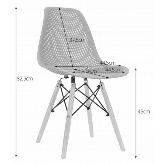 Scaunele scandinave tip plasă pentru dining de culoare albă