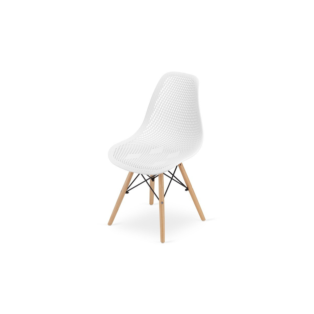 Scaunele scandinave tip plasă pentru dining de culoare albă
