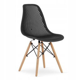 Scaun scandinav cu design original pentru dining și living, de culoare neagră