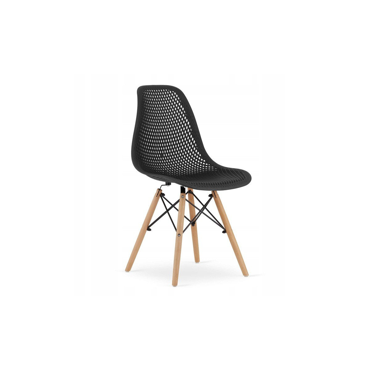 Scaun scandinav cu design original pentru dining și living, de culoare neagră